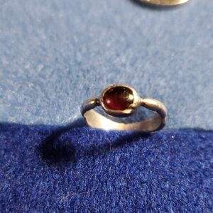 Vintage Garnet and Sterling Silver Ring